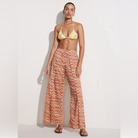 Faithfull the Brand Montero Pull-On Cover Up Pants Vadella Handmade Boho Flowy 6 - Picture 4 of 16